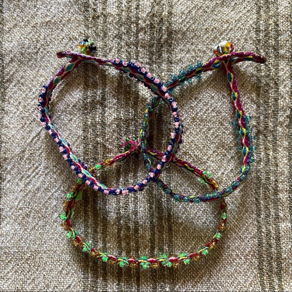 THREE Handwoven and Beaded Peruvian Festival Friendship Bohemian Bracelets - Picture 4 of 5